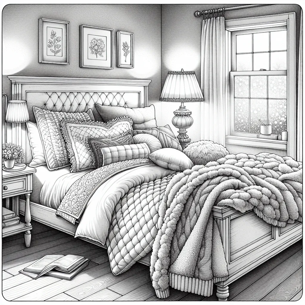 Unwind and Relax: Discover the Perfect Bed Coloring Page for a Cozy Creative Escape